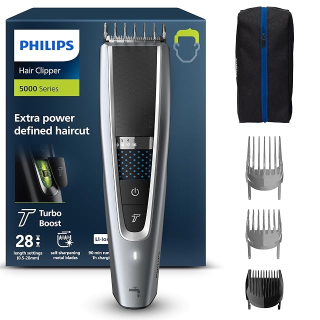 Cortapelos Philips HC5630 Series 5000 con rueda de longitud y peines